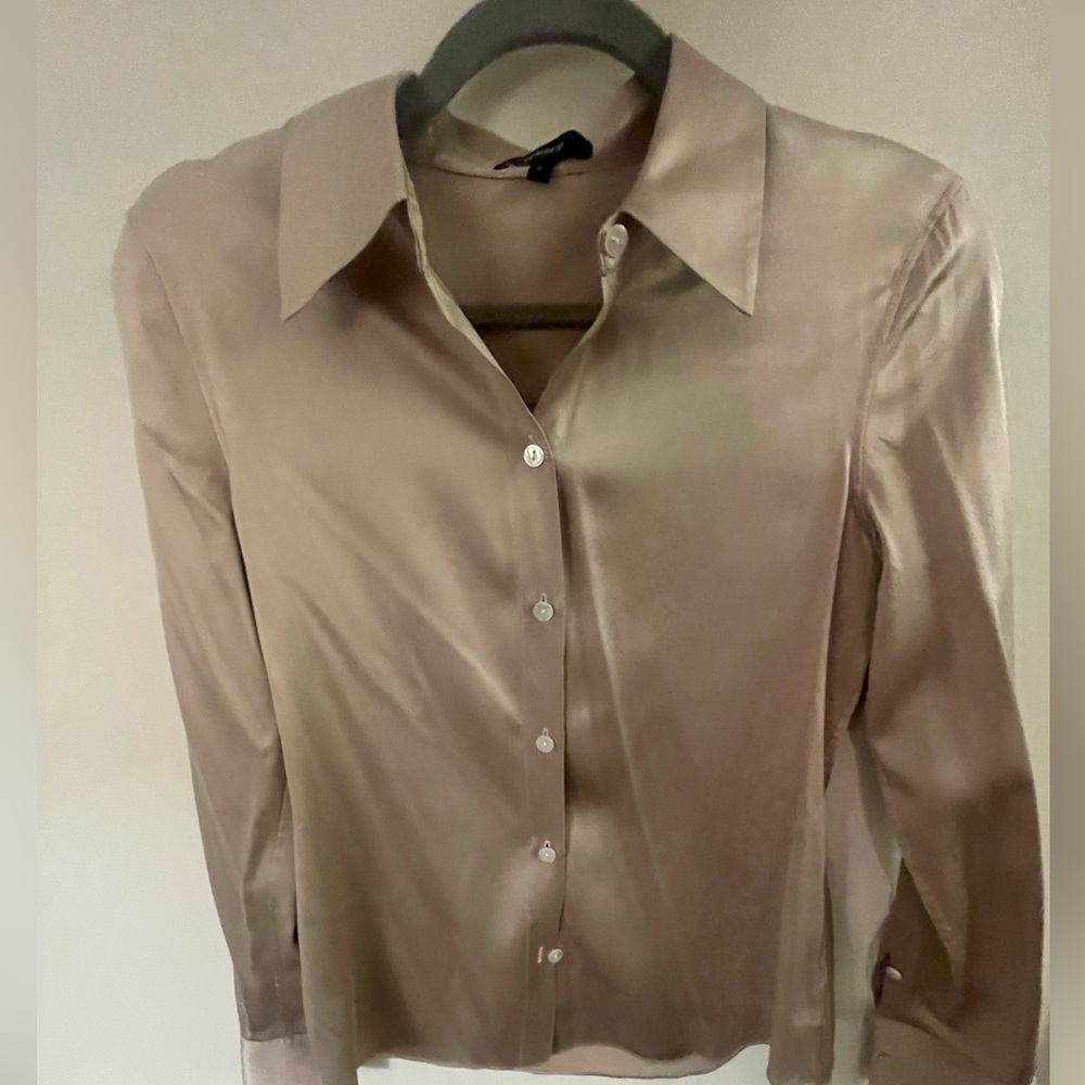 Theory Small Blush Silk Women’s Button Down